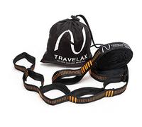 Travelax Kit Di Sospensione Per Amaca - Corda Per Amaca Con Cinghie, Moschettone E Ganci Per Campeggio, Giardino, Supporto Per Sedia, Altalena E Sedili Sospesi - Portatile E Senza Struttura Di Base