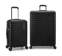 Traveler's Choice Archer - Set di valigie in policarbonato Hardside Spinner, Nero, 2-Piece Set, Archer - Set di valigie in policarbonato Hardside Spinner