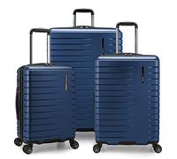 Traveler's Choice Archer - Set di valigie in policarbonato rigido rigido con motivo a quadri, taglia L, colore: Blu marino, a quadretti medi, a trasporto, in policarbonato