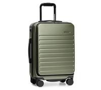 Traveler's Choice Borsa a mano con tasca frontale in policarbonato Hardside Spinner Carry-on, verde, 55,9 cm, tasca frontale in policarbonato Hardside Spinner bagaglio a mano, Verde, Carry-On 22-Inch,