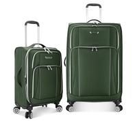 Traveler's Choice Lares Softside erweiterbares Gepäck mit Spinner-Rädern, Verde, 2 Piece Luggage Set, Lares Softside Bagaglio Espandibile Con Ruote Spinner