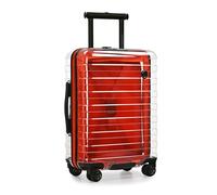 Traveler's Choice Millennial II - Valigia rigida trasparente da 55,9 cm, Rosso, Carry-On 22-Inch, Bagaglio rigido trasparente da 55,9 cm