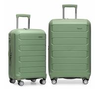 Traveler's Choice Pagosa Indestructible Hardshell Expandable Spinner Luggage, Green, 3 Piece Set