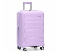 Traveler's Choice A quadretti, M (66 cm), Lavanda, Check-in Only, Pagosa - Valigia trolley espandibile rigida indistruttibile