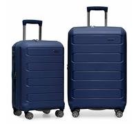 Traveler's Choice Pagosa - Valigia trolley espandibile e rigida, indistruttibile, Navy, 2 Piece Set