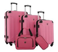 Travelers Club Chicago Hardside - Trolley espandibile con rotelle, colore Rosa acceso, 5 pezzi