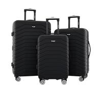 Travelers Club Tahoe - Set di 3 valigie girevoli, colore nero, set di 3 pezzi, Nero, Tahoe - Set di 3 valigie Spinner
