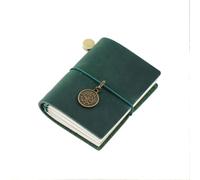Traveler's Mini Journal - MINI Loose-Leaf Notebook Top Grain Leather Pocket Diary Per scrivere e prendere appunti(Green)