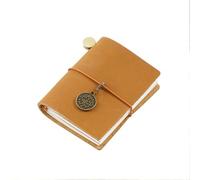 Traveler's Mini Journal - MINI Loose-Leaf Notebook Top Grain Leather Pocket Diary Per scrivere e prendere appunti(Yellow)