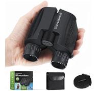 TravelHawk Binocolo 10 x 25 HD - Compatto Bek4 Prisma Impermeabile Binocolo Piccolo Birdwatching Caccia Viaggi Safari con Tracolla e Borsa per il trasporto - Nero