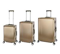 Travelhouse Tokyo T6035 - Trolley da viaggio in alluminio, diverse misure e colori, gold, Handgepäck, Mittlerer und Großer Koffer XL Set, Set di valigie