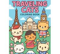 Traveling Cats: Kawaii-Inspired Bold and Easy Coloring Book for Adults or Kids