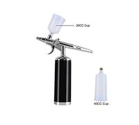 Traveling Dual-Azione multiuso Beauty Airbrush Mini Compressor Kit Professionale Design Art Cosmetici wireless ricaricabile Soffiaggio comodo(METU40 B Black)