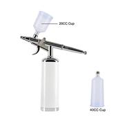 Traveling Dual-Azione multiuso Beauty Airbrush Mini Compressor Kit Professionale Design Art Cosmetici wireless ricaricabile Soffiaggio comodo(METU40 B White)