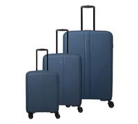Travelite Air Stripe 4 ruote Set di valigie 3 pezzi con piega di espansione blu