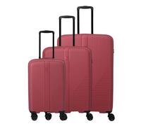 Travelite Air Stripe 4 ruote Set di valigie 3 pezzi con piega di espansione rosso