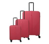 Travelite Air Stripe 4 ruote Set di valigie 3 pezzi con piega di espansione rosso