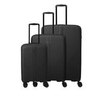Travelite Air Stripe 4 ruote Set di valigie 3 pezzi con piega di espansione nero