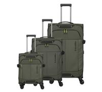 Travelite Briize 4 ruote Set di valigie 3 pezzi con piega di espansione oliva