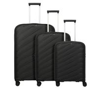 Travelite Burano 4 ruote Set di valigie 3 pezzi con piega di espansione nero