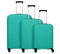 Travelite Burano 4 ruote Set di valigie 3 pezzi con piega di espansione verde