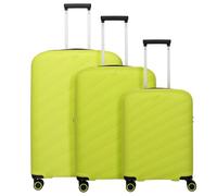 Travelite Burano 4 ruote Set di valigie 3 pezzi espandibile verde