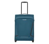 Travelite Bagaglio a mano con 2 ruote per Condor + Ryanair, lucchetto a combinazione integrato, trolley jetpack: super leggero con funzione di aggancio, 55 x 40 x 20 cm, 41 l, 1,7 kg, nero, Handgepäck