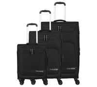 Travelite Kick Off 4 ruote Set di valigie 3 pezzi espandibile nero