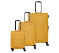 Travelite Umbria 4 ruote Set di valigie 3 pezzi con piega di espansione giallo