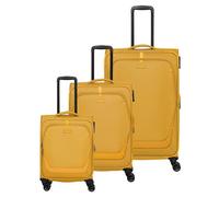 Travelite Umbria 4 ruote Set di valigie 3 pezzi con piega di espansione giallo