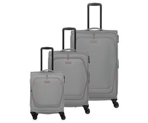 Travelite Umbria 4 ruote Set di valigie 3 pezzi con piega di espansione grigio