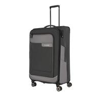 travelite valigia a 4 ruote taglia L conchiglia morbida in materiale riciclato, serie VIIA: trolley con piega ad espansione + protezione bordi, 77 cm, 91-103 litri