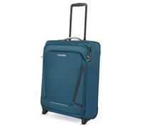Travelite Bagaglio a mano con 2 ruote per Condor + Ryanair, lucchetto a combinazione integrato, trolley jetpack: super leggero con funzione di aggancio, 55 x 40 x 20 cm, 41 l, 1,7 kg, nero, Handgepäck