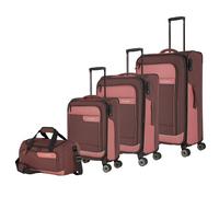 Travelite Viia Set valigie trolley (4 ruote) rosa antico, poliestere, 47 x 77 x 30cm