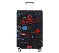 Travelkin - Copertura per valigie lavabile, antigraffio, adatta per bagagli da 45 a 32 pollici, Go Travel-mondo, Large