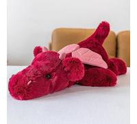 TRAVELKNOT 60cm 1.8kg Ponderato Peluche Drago Rosso Grande Drago Peluche Pesato Drago Cuscino Giocattoli di Peluche Pesante Regalo per Bambini e Bambine