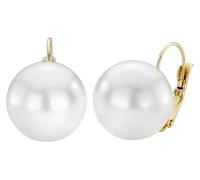 Traveller Orecchini a monachella - Perla - 16 mm - Bianco - 22 carati - 901616, Placcato oro
