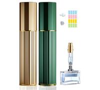 Travelofo - Bottiglia spray per profumo da viaggio, flacone ricaricabile da 10 ml facile da riempire, atomizzatore vuoto per borsetta, borsello, tasca e bagaglio (Oro & Verde)