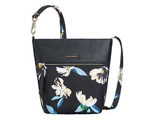Travelon: Addison - Borsa a secchiello antifurto, Midnight Floral, One_Size, Addison - Borsa a secchiello antifurto, motivo floreale
