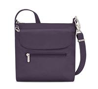 Travelon Antifurto Classic Mini Borsa a Tracolla, Donna, Viola Scuro, 8.5" x 8.5" x 2.25"