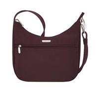 Travelon Borsa a tracolla unisex Essentials, Hobo, Bordeaux scuro, 10.25 W x 9.5H x 3 D, Travelon - Borsa antifurto Essentials East/West Hobo Bag