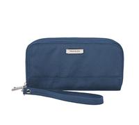 Travelon Portafoglio con doppia zip con blocco RFID, Blu, 7.5”W x 4”H x 1.25”D, Portafoglio Rfid con doppia zip