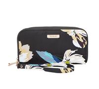 Travelon Portafoglio con doppia zip con blocco RFID, motivo floreale di mezzanotte, 19,1 cm di larghezza x 10 cm di altezza x 3,2 cm di profondità, portafoglio con doppia cerniera con blocco RFID