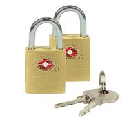 Travelon Tsa Set Of 2 Padlocks, Lucchetto per valigie Adulti, Brass (Oro) - 13111 790