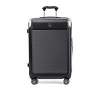 Travelpro Platinum Elite Bagaglio da stiva rigido espandibile, 8 ruote girevoli, lucchetto TSA, valigia rigida in policarbonato, Shadow Black, quadrettato medio, 70x46x34 cm