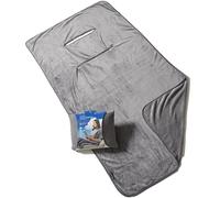 Travelrest 4-in1 Premier Class Travel Blanket with Pocket - Covers Shoulders - Soft and Luxurious (40 x 72 inches, Grey)