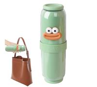 Travels Toothbrush Holder, Mouthwash Container, Travel Mouthwash Cup, Multipurpose Toothbrush and Containers for Business Trips, Camping, 22.3x7.2cm, Creamy, Light Gray and Green