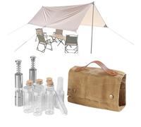 TravelspiceHolder - 12 pezzi Camp Kitchen Organizer, Simple to Carry Portable Seasoning Containers | Canvas TravelspiceContainer Set, Camping Seasoning Kit with Storage Bag for Travel, Picnic,