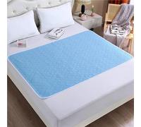 Traversa Impermeabile Matrimoniale Lavabile e Assorbente, Traverse Letto Morbide Traspirante Riutilizzabili, per Adulti Singolo Poltrone Divano(Blue,80 x 120 cm)