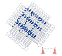 Traversa regolabile in plastica PVC | Colori multipli 1/2/4/5/6/8/10/12/16/20 pezzi: Divisore di avvertimento di parcheggio per strade (blu e bianco, 20 pezzi)